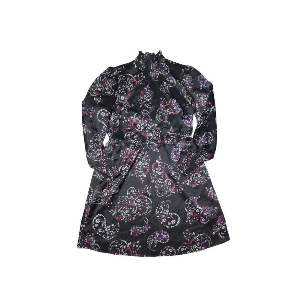 LOFT Petites Paisley Dress 4P Victorian Collar Event Wedding Guest Party